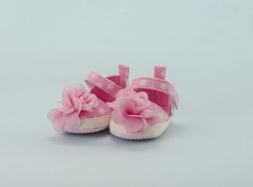 Zapato de Niña Rosado con Flores (Talla: 13-14-15)